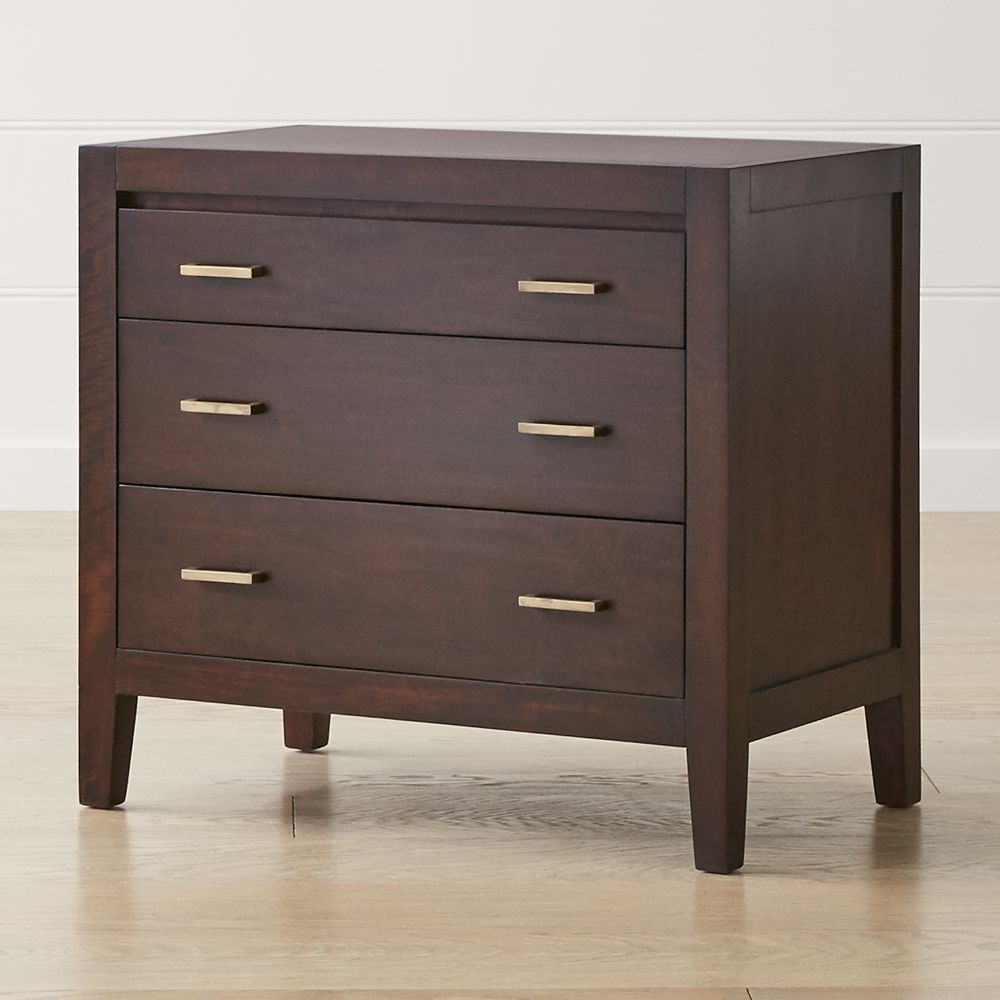 Dawson Dark Brown Wood 3Drawer Chest Crate and Barrel Havenly