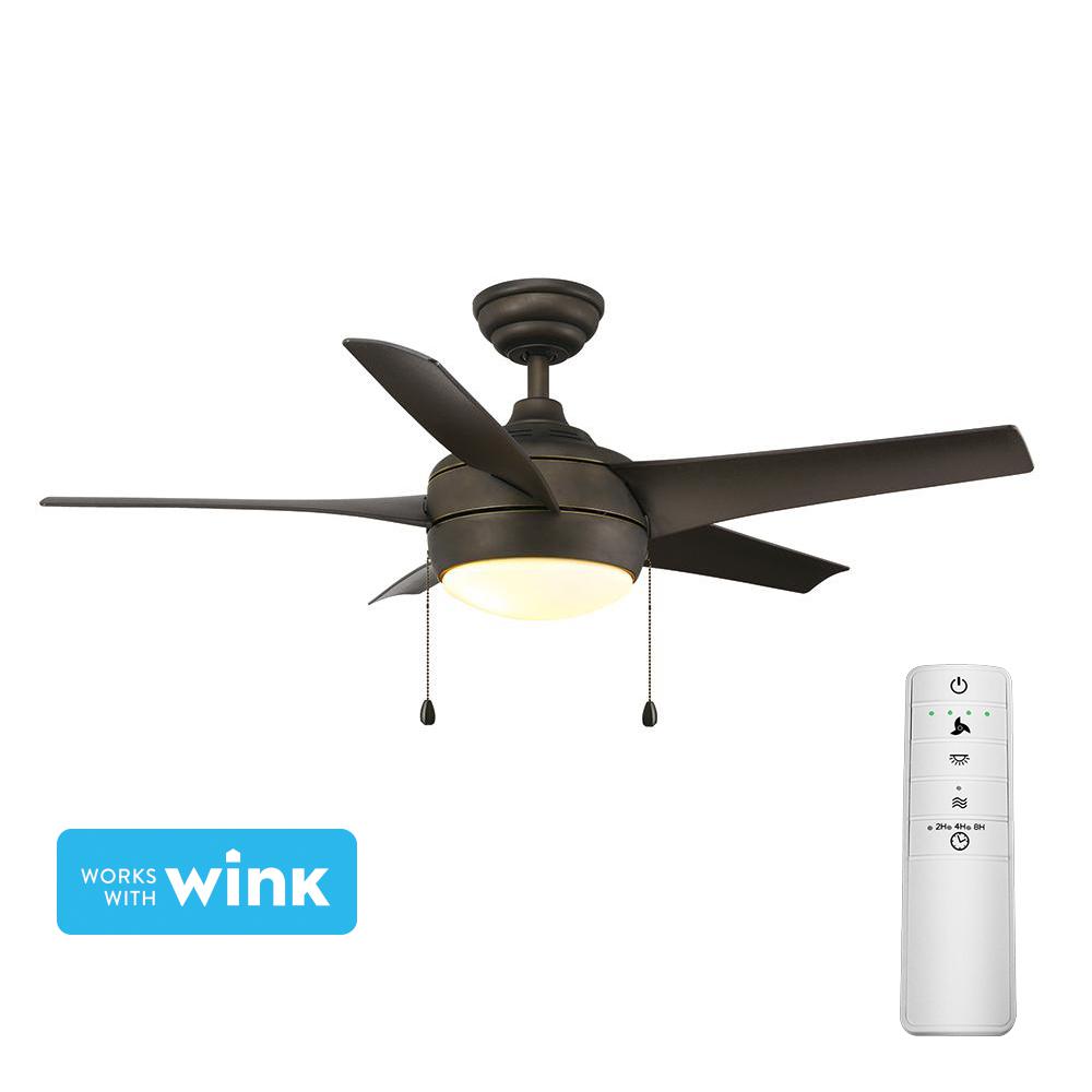 Home Decorators Collection Windward 44 In Led Oil Rubbed Bronze Smart Ceiling Fan With Light Kit And Wink Remote Control Home Depot Havenly