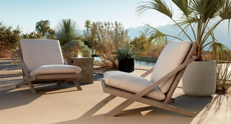 Lecco Teak Outdoor Chair CB2 Havenly