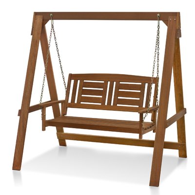 Arianna Hardwood Hanging Porch Swing with Stand Birch Lane Havenly