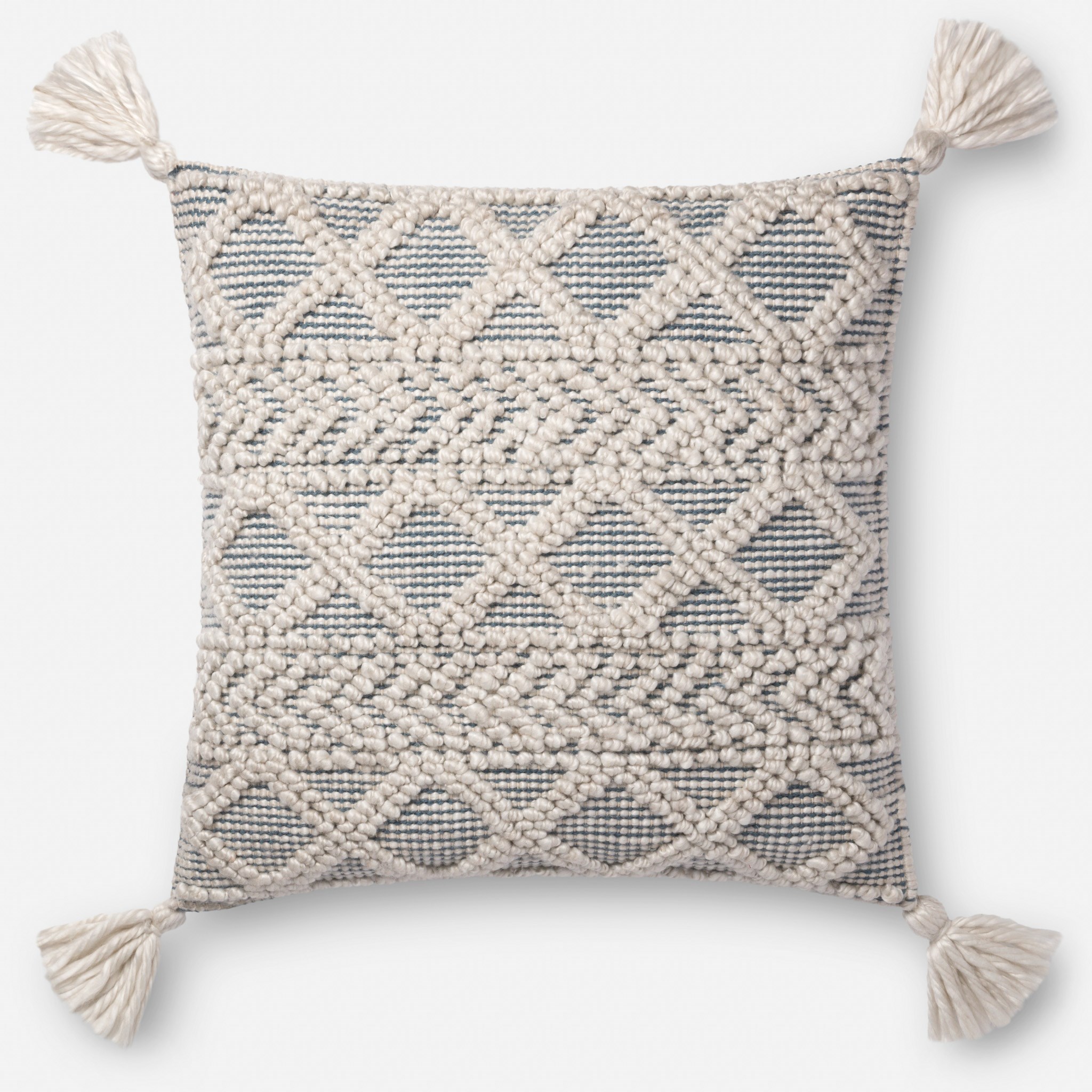 PILLOWS IVORY / BLUE Magnolia Home by Joana Gaines Crafted by Loloi