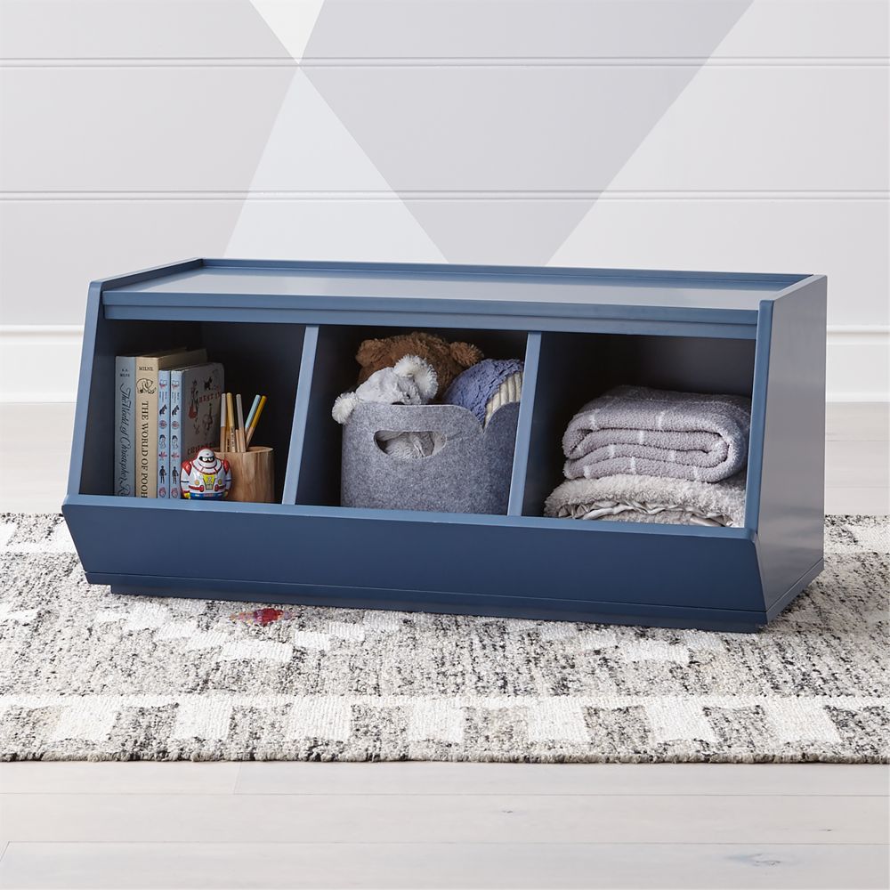 Storagepalooza II Wide Blue Toy Bin Crate and Barrel Havenly