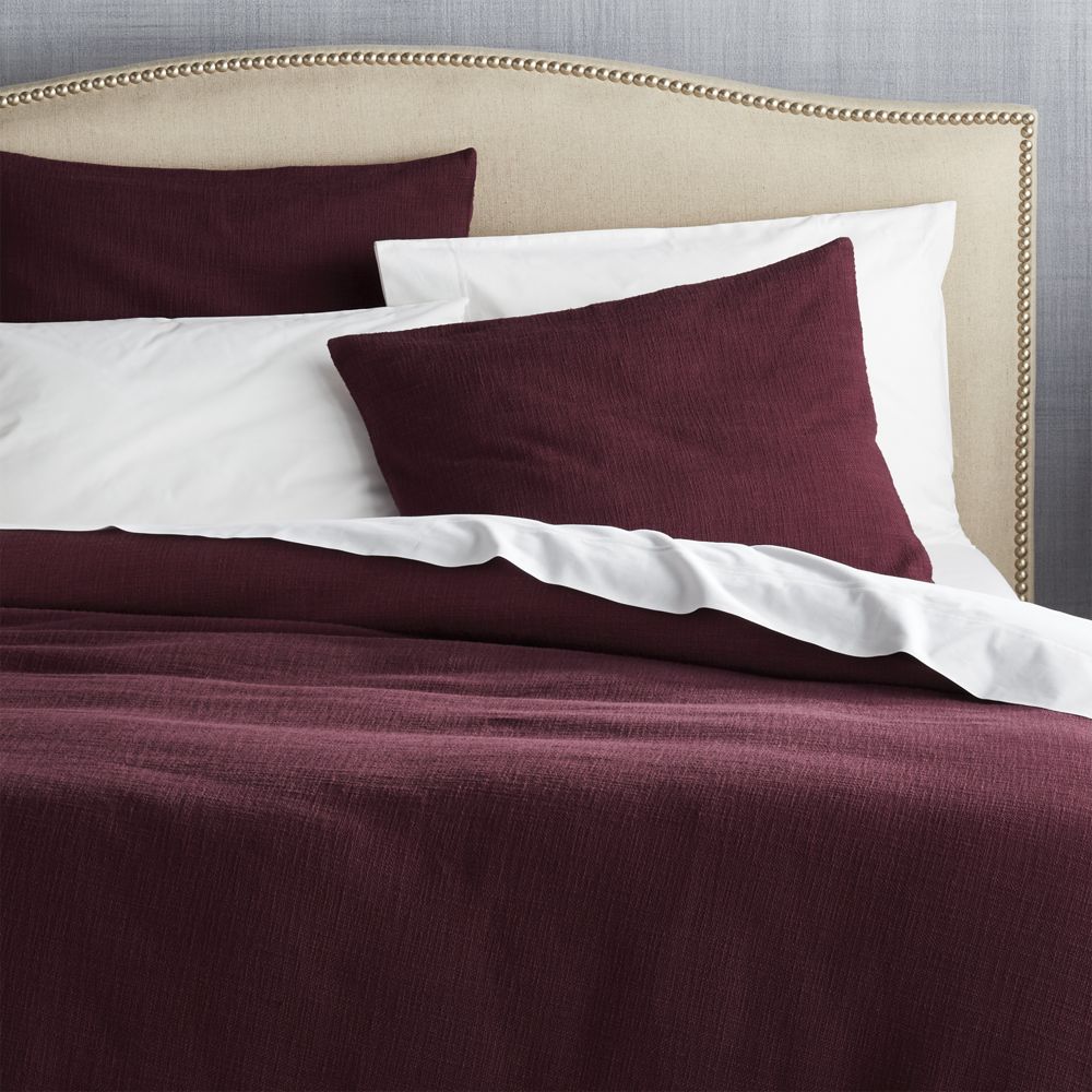 Lindstrom Plum Full/Queen Duvet Cover Crate and Barrel Havenly