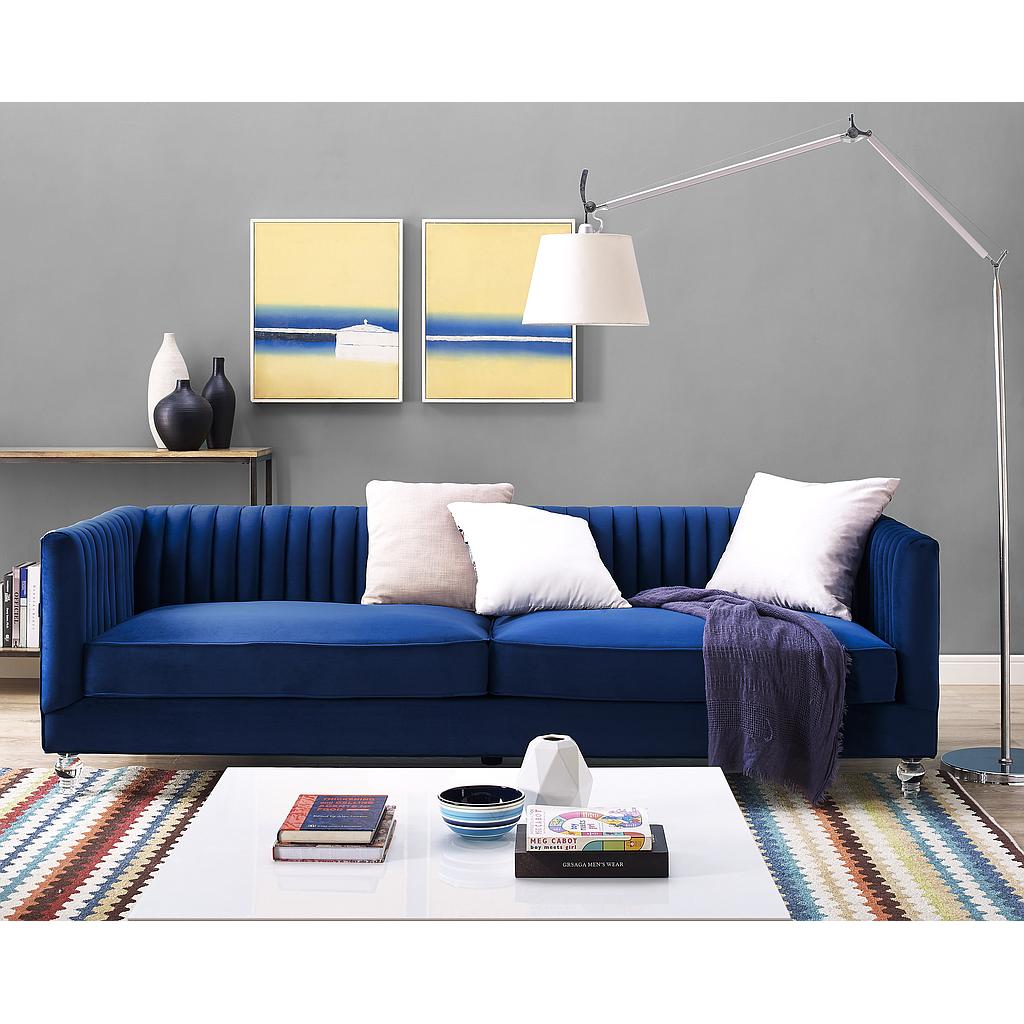 Ellie Navy Velvet Sofa Maren Home Havenly