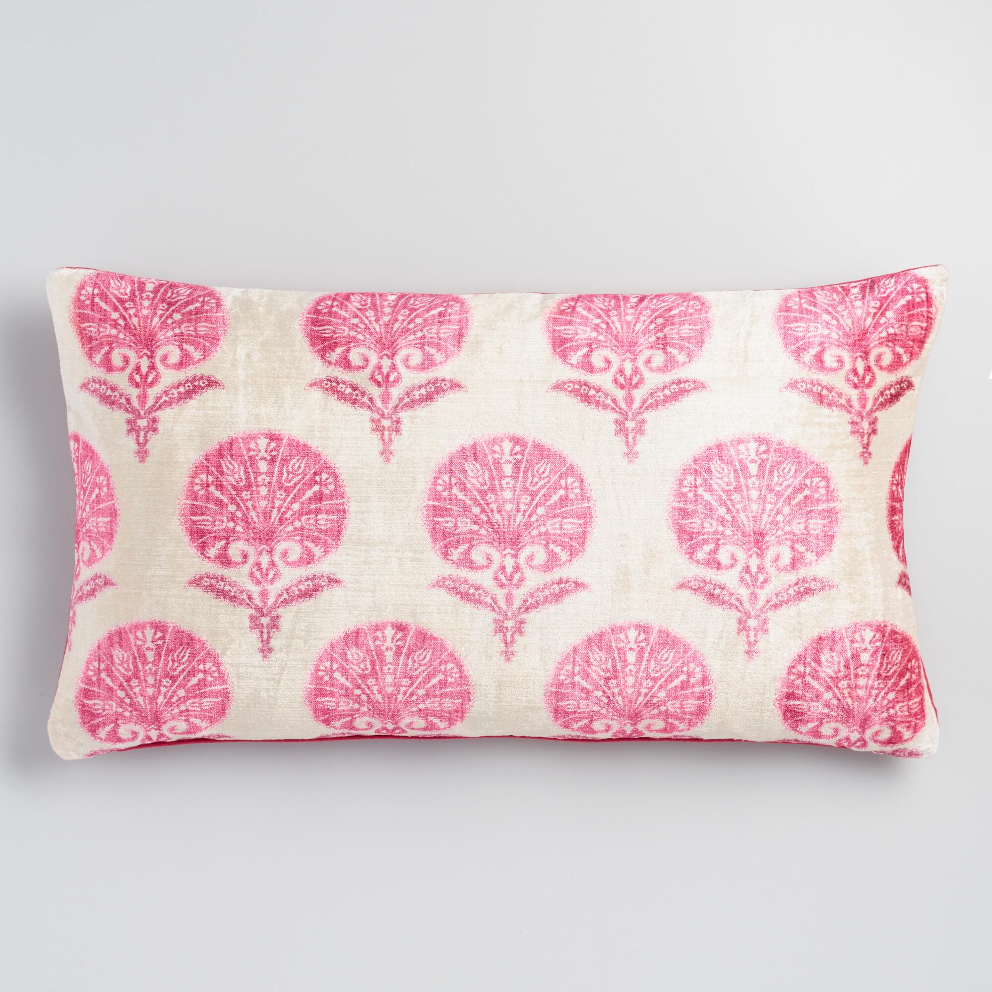 Floral Velvet Lumbar Pillow-14x24-with Insert... by World Market/Cost ...
