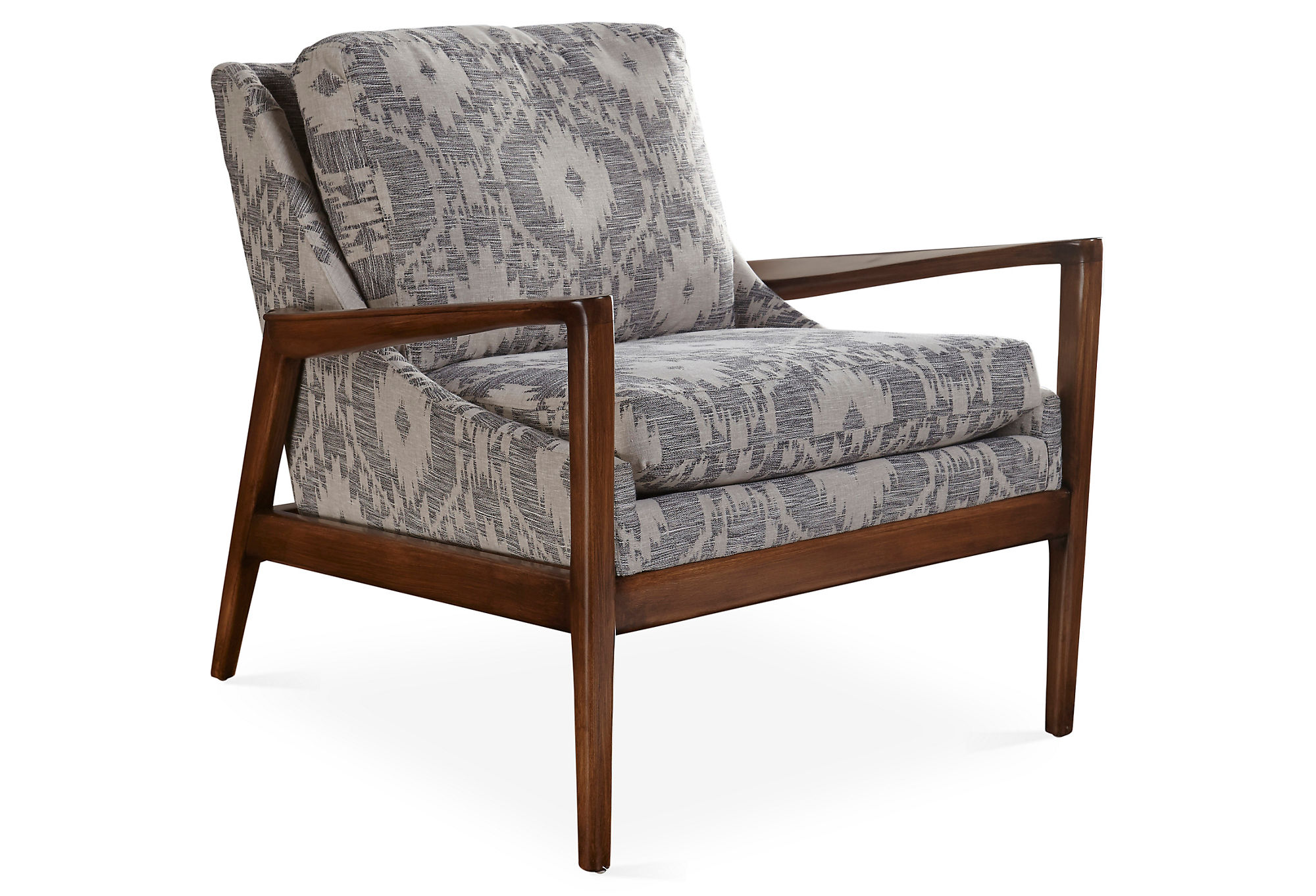 Miles Talbott Ebonwood Accent Chair Modern White Plaid By One Miles Talbott Ebonwood Accent Chair Modern White Plaid By One