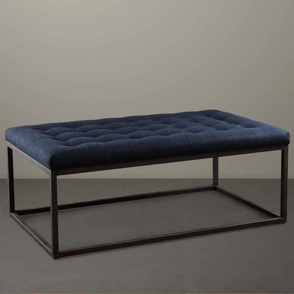 renate navy linen coffee table ottomanoverstock | havenly renate navy linen coffee table ottomanoverstock | havenly