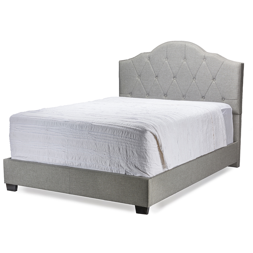 Juliet Contemporary Grey Tufted Fabric Upholstered King Size Bed - Lark