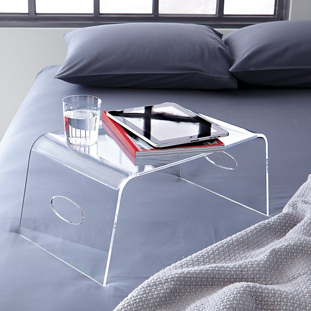 cb2 acrylic bed tray