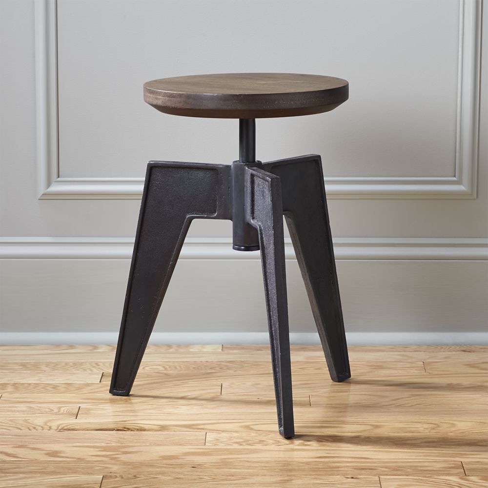 cb2 wood stool