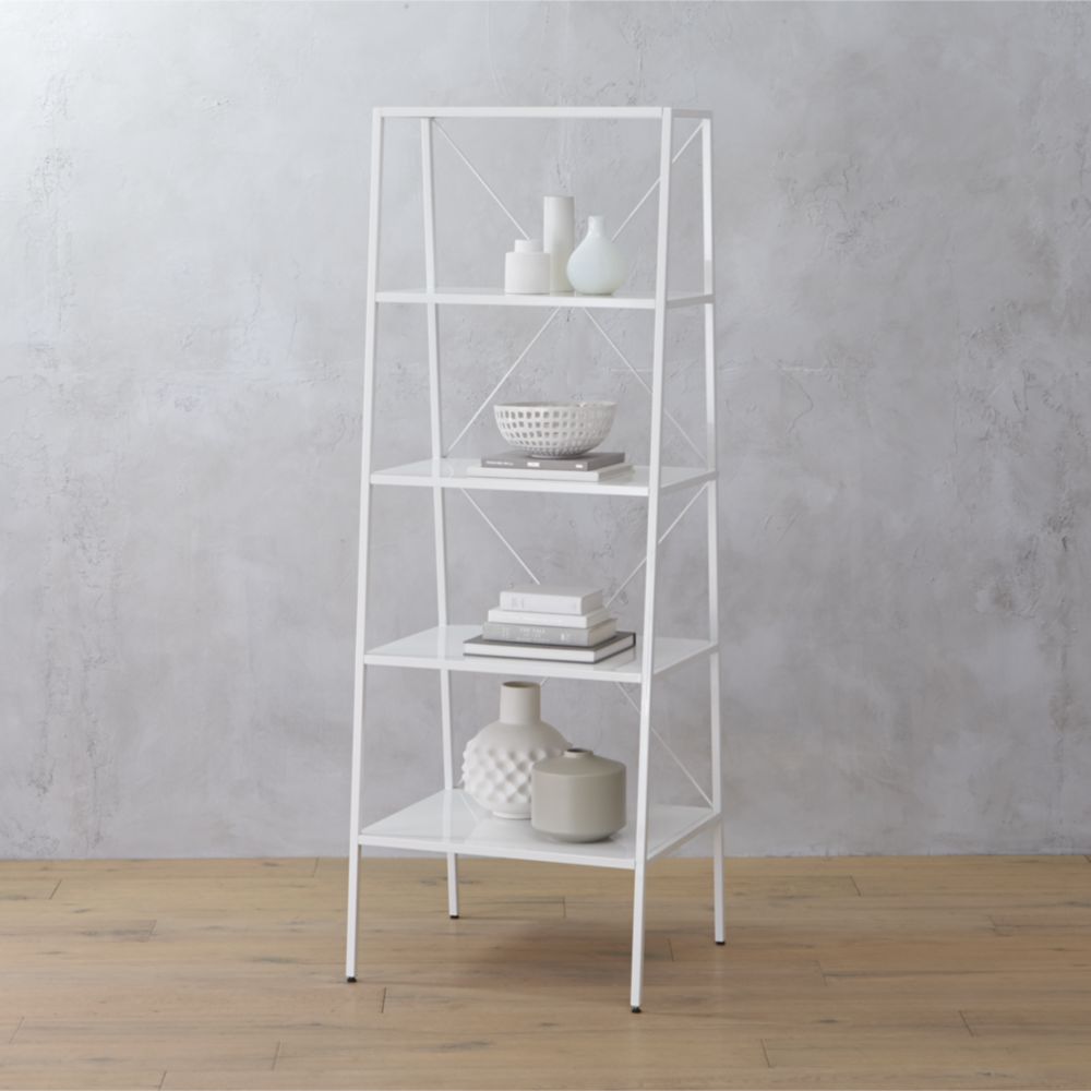 Cb2 white online bookcase