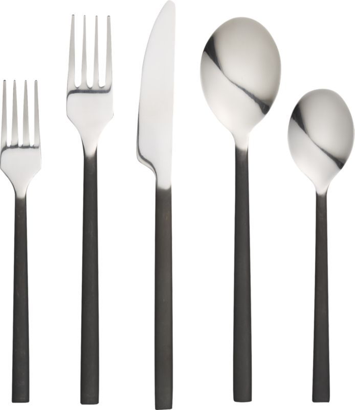 20-Piece Rush Blackened Handle Flatware Set + Reviews