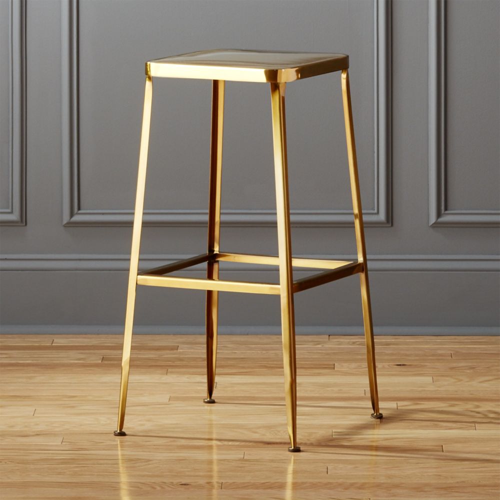 flint gold 30" bar stool CB2 Havenly