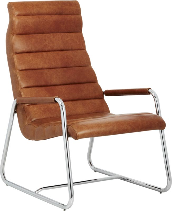 cb2 terreno leather chair