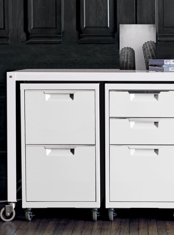 TPS white 3 drawer filing cabinet CB2 Havenly