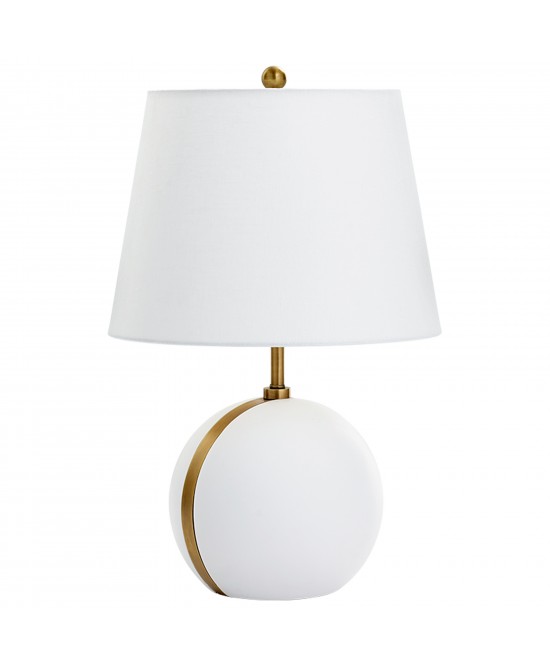 GISELLA SPHERE TABLE LAMP, WHITE AND GOLD