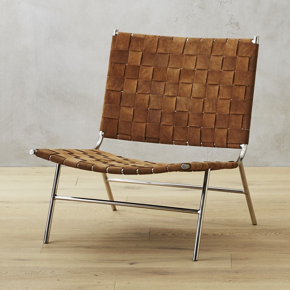 Woven Camel Suede Chair - CB2 | Havenly