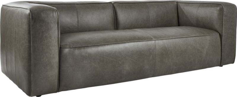 Lenyx Grey Leather Sofa Cb2 Havenly, Cb2 Lenyx Leather Sofa