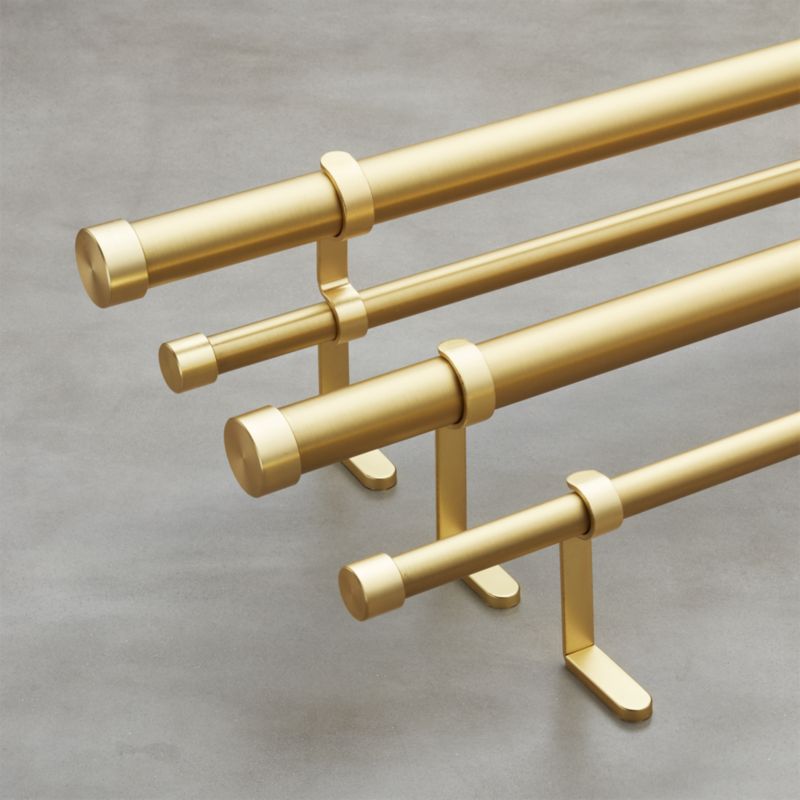 Brushed Brass Curtain Rod Set 48"88"x.75"dia. CB2 Havenly
