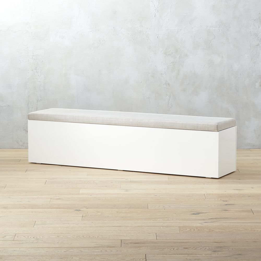 CatchAll Large White Storage Bench CB2 Havenly