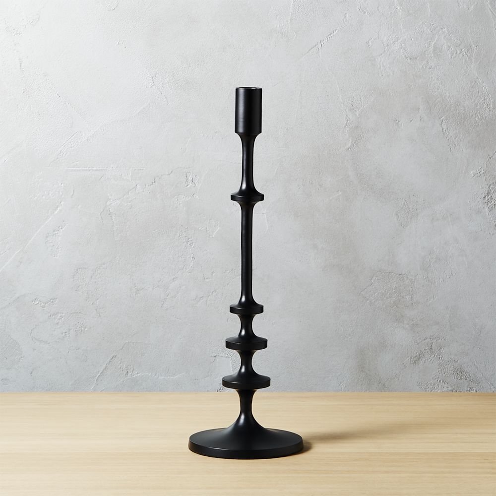 Allis Medium Black Taper Candle Holder CB2 Havenly
