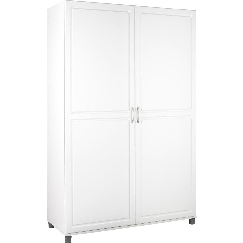 Kendall White Storage Cabinet Aqua Seal White Stipple Home Depot