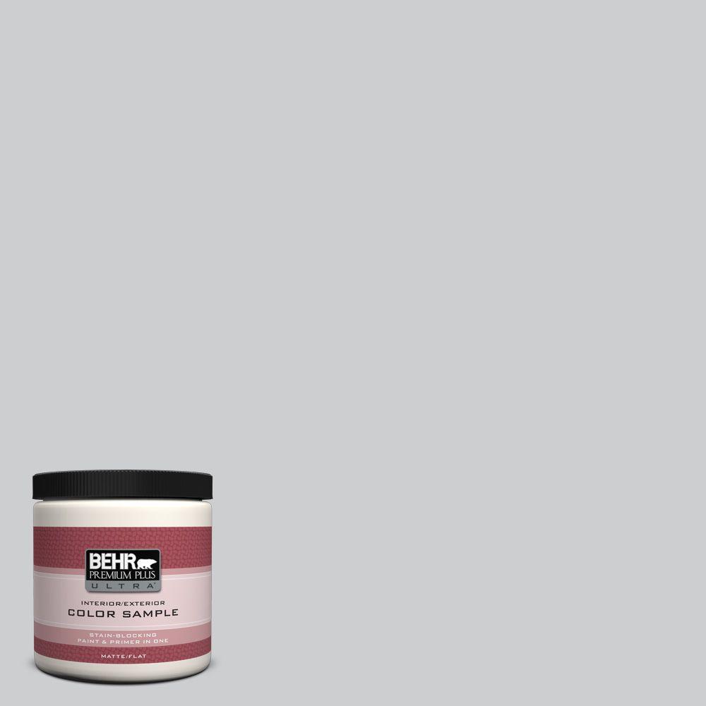 Behr Premium Plus Ultra 8 Oz 770e 2 Silver Screen Color Matte Interior Exterior Paint And Primer In One Sample Home Depot