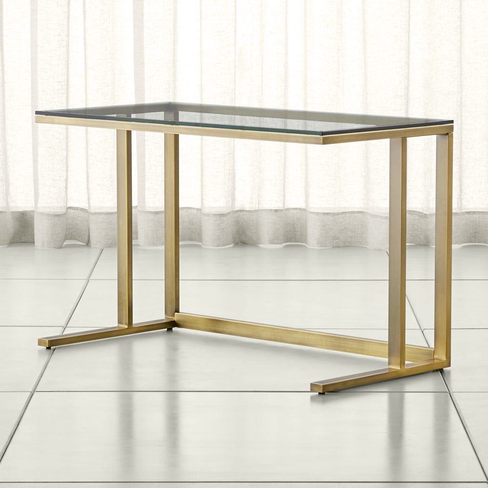 brass glass desk