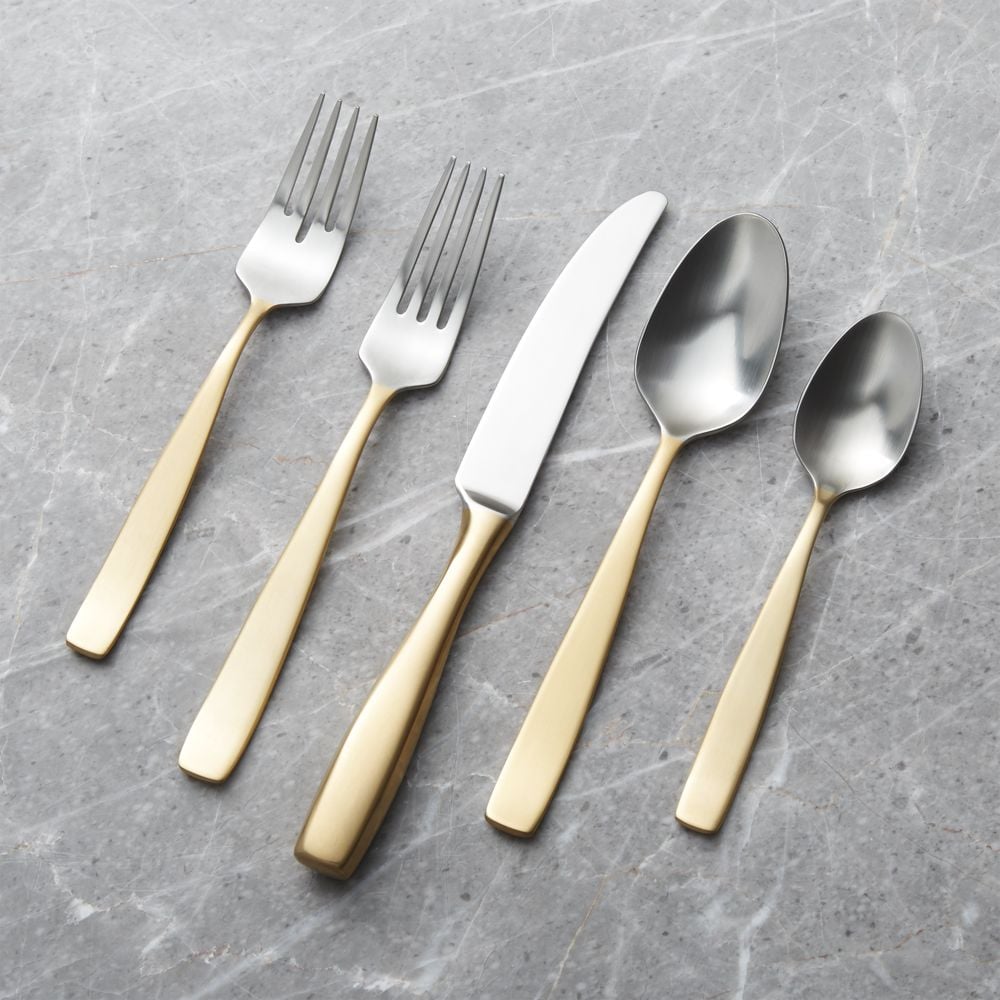 Olympic Gold Flatware 20Piece Set Crate and Barrel Havenly
