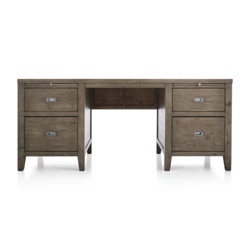 Morris Ash Grey Executive Desk Crate and Barrel