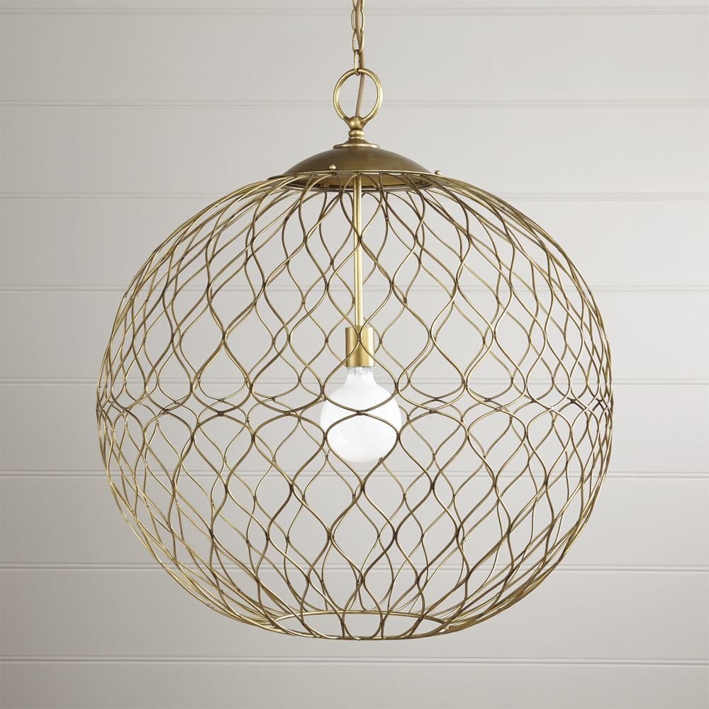 Hoyne 31" Brass Pendant Crate and Barrel Havenly