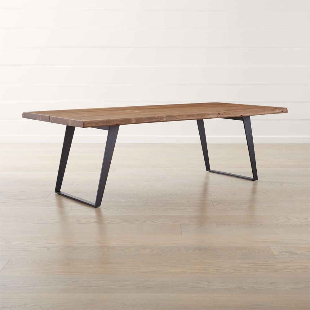 Yukon 92" Warm Acacia Live Edge Solid Wood Dining Table Crate and Barrel Havenly