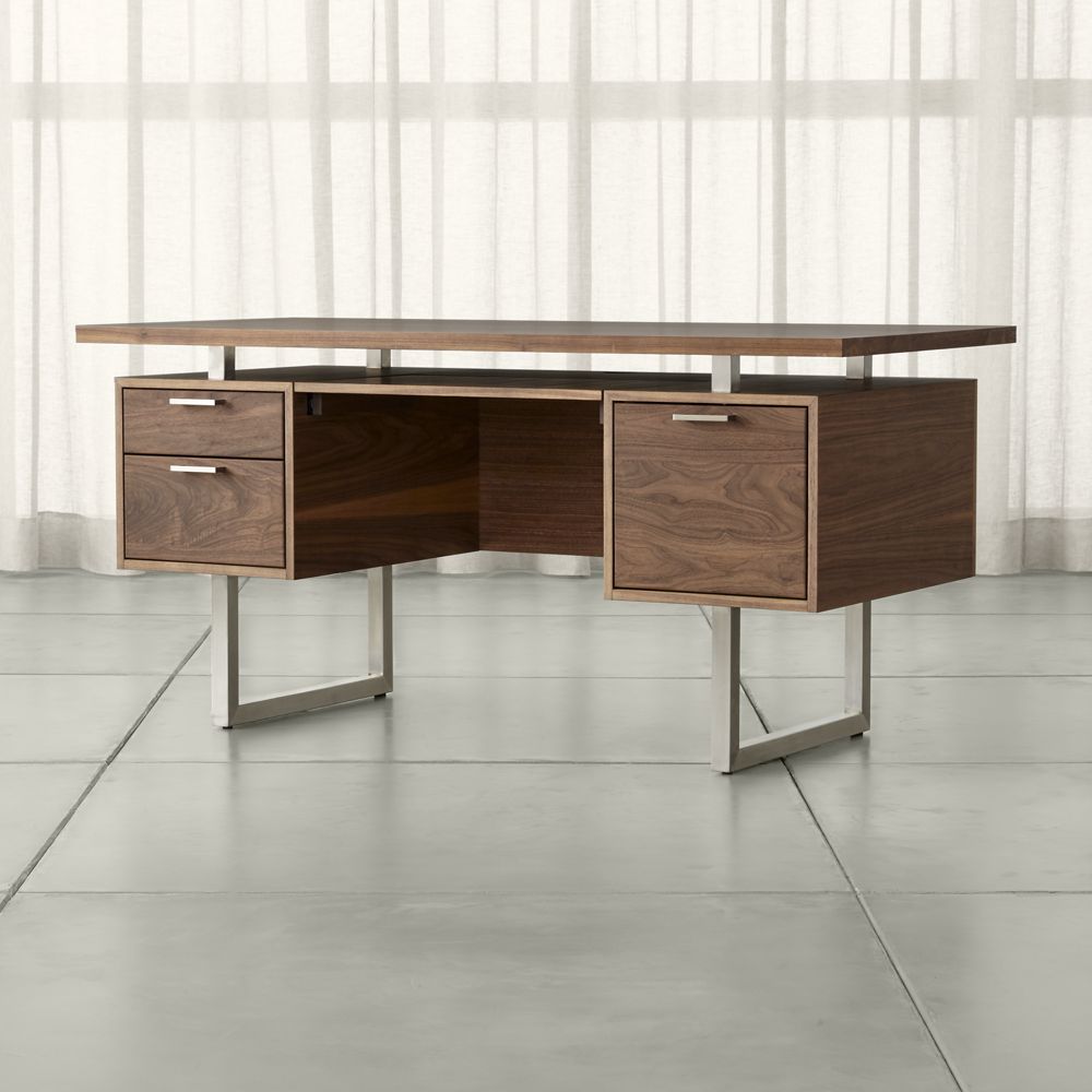 Clybourn Walnut Executive Desk Crate and Barrel Havenly