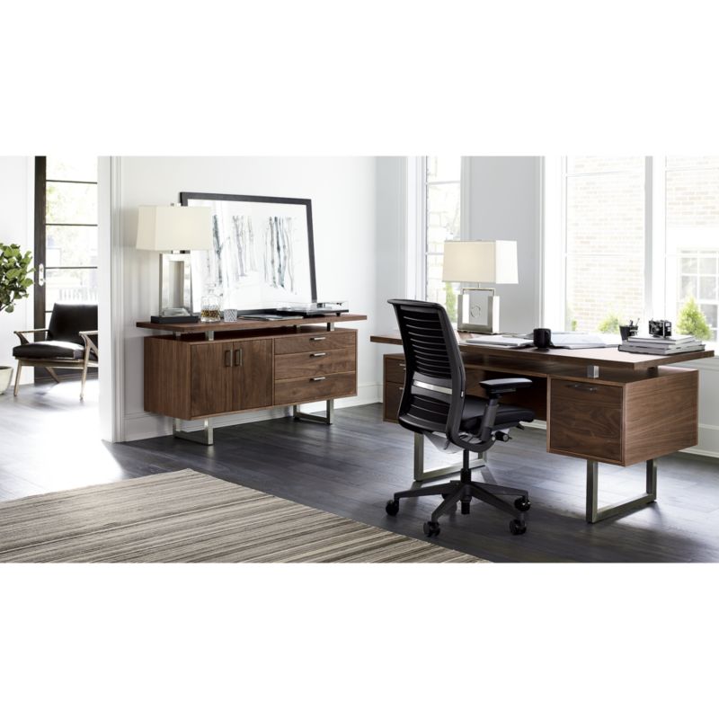 crate and barrel clybourn walnut executive desk