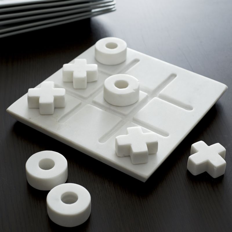 Marble Tic Tac Toe Game Set by Crate&Barrel - Dimensiva