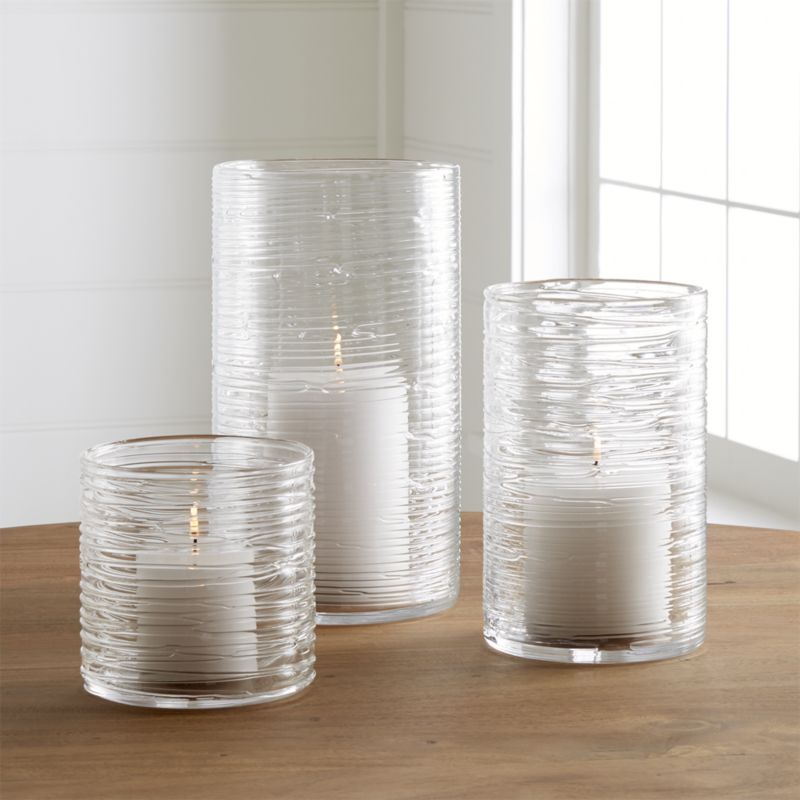 Spin Large Glass Hurricane Candle Holder/Vase Crate and Barrel