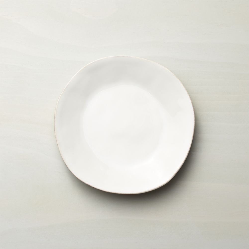 Marin White Stoneware Salad Plate Crate and Barrel Havenly