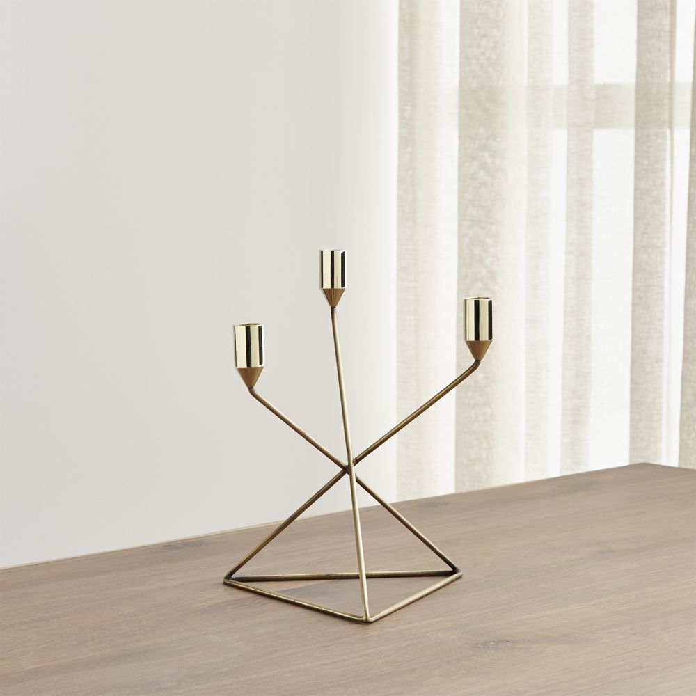 Gabriel Brass Taper Candle Holder Crate and Barrel Havenly