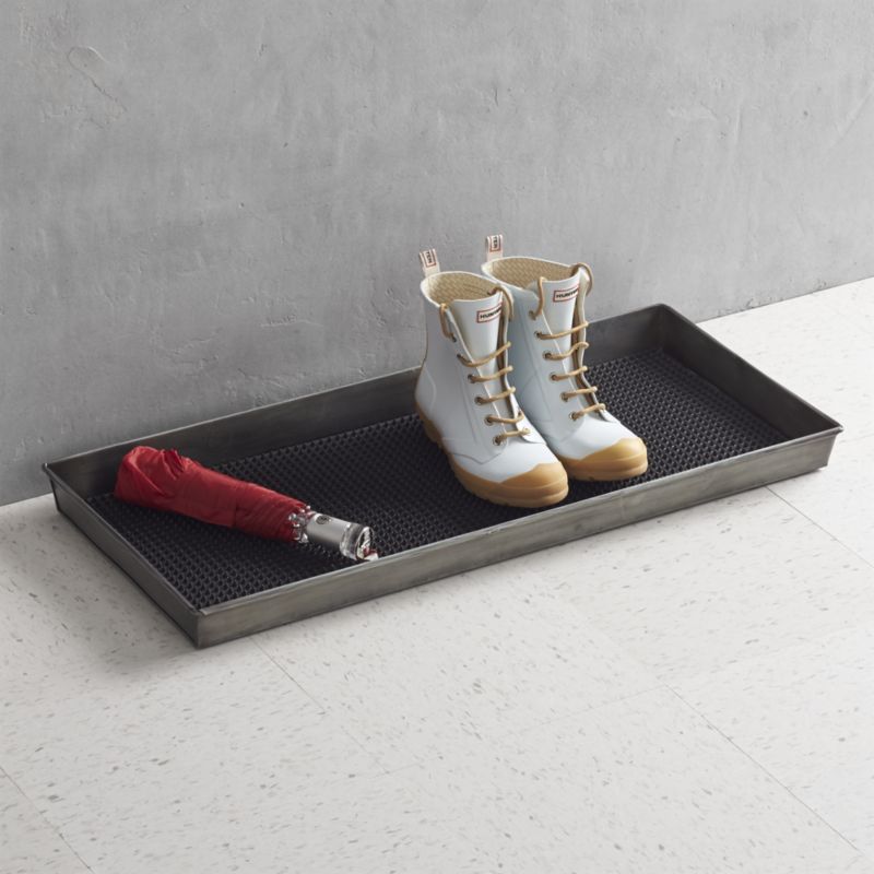 Zinc Boot Tray with Liner  Shoe tray, Boot tray, Entryway shoe