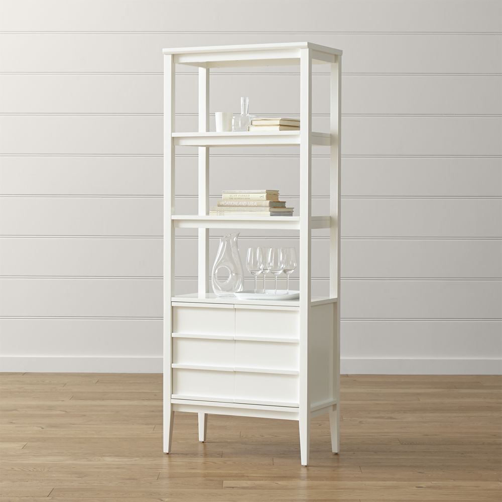 Spotlight White Bookcase Crate and Barrel Havenly