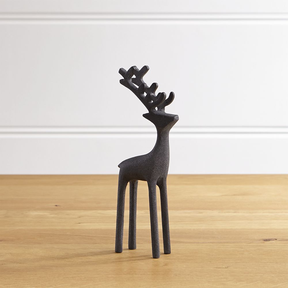 Zinc Holiday Reindeer Decoration 9" Crate and Barrel Havenly