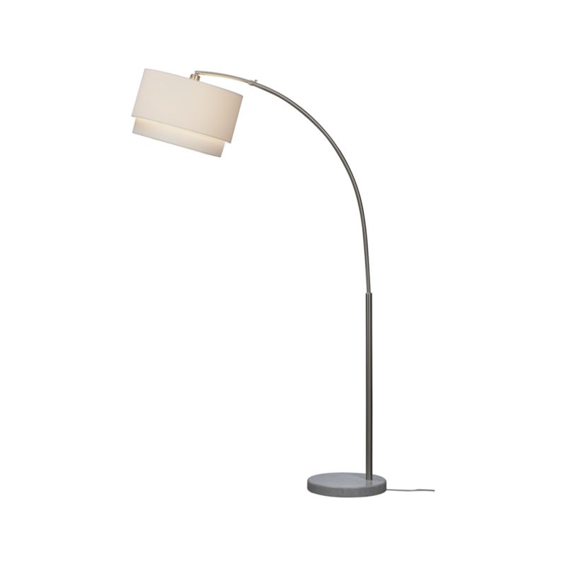 dexter arc floor lamp with white shade