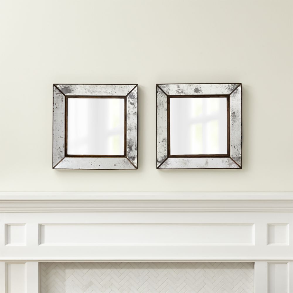 Dubois Small Square Wall Mirrors, Set Of 2 - Crate And Barrel | Havenly