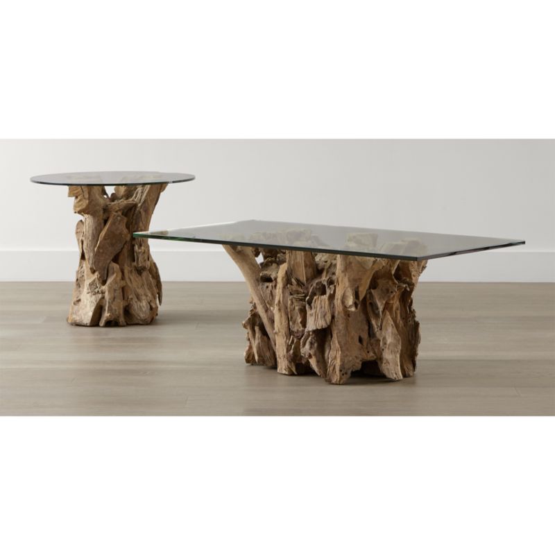 crate and barrel driftwood table