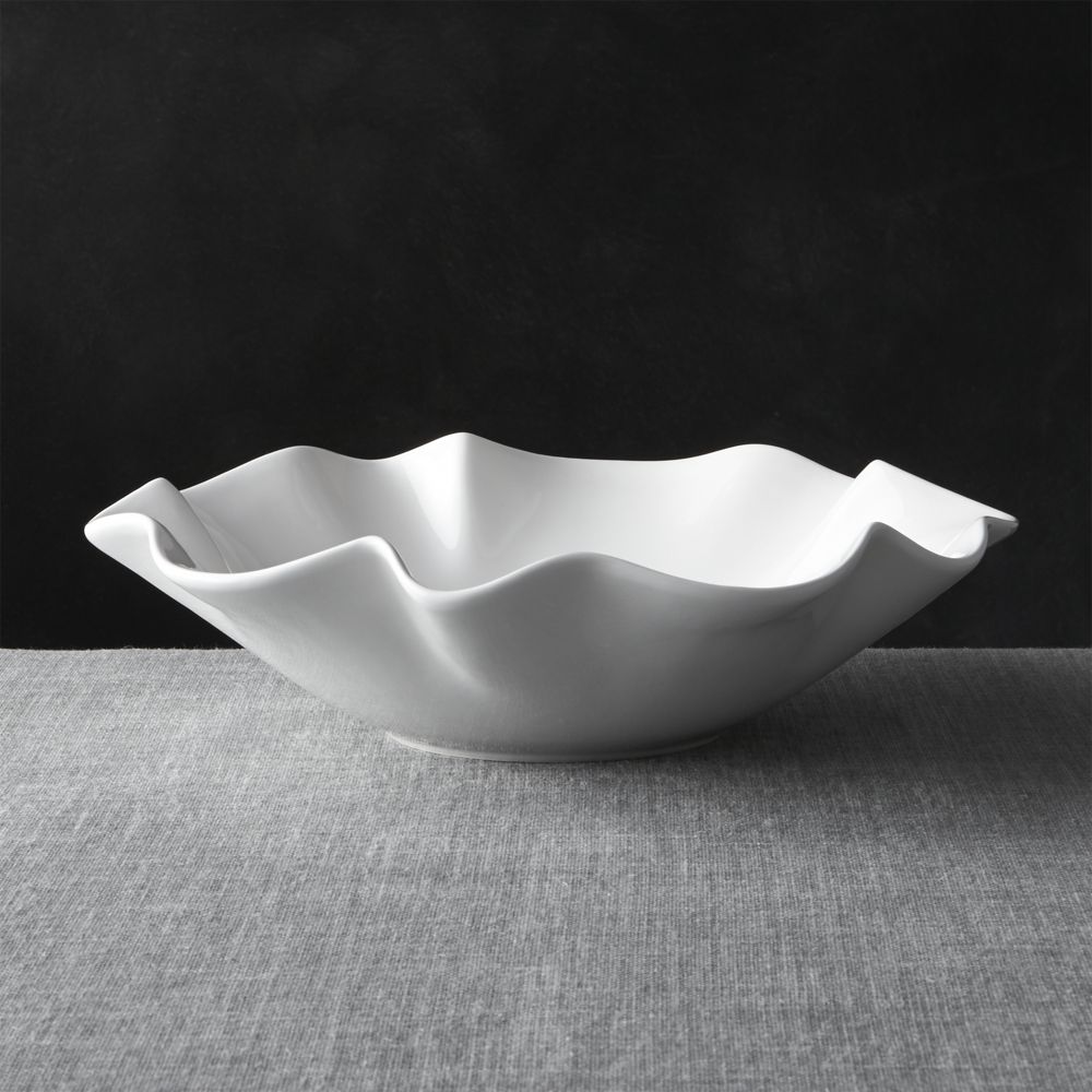 White Ruffle 15" Large Bowl Crate and Barrel Havenly