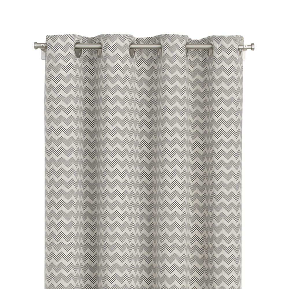 Reilly 50"x96" Grey Chevron Curtain Panel - Crate and Barrel | Havenly