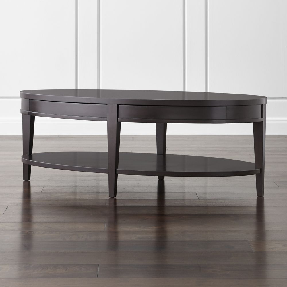 Colette Oval Coffee Table with Drawers - Crate and Barrel | Havenly