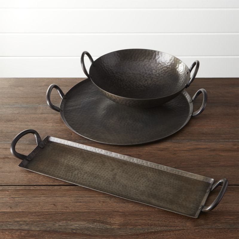 Feast Hammered Iron Serving Bowl with Handles + Reviews