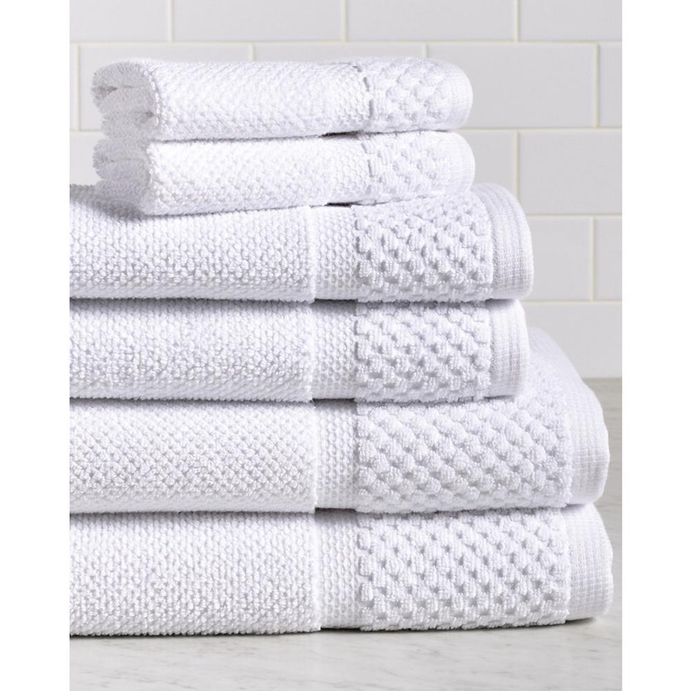 Diplomat 6Piece 100 Cotton Bath Towel Set in White Home Depot