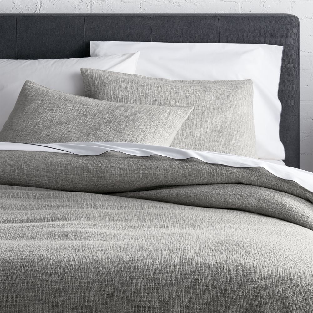 Lindstrom Grey Full/Queen Duvet Cover Crate and Barrel Havenly